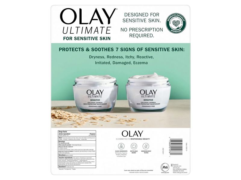 Olay Ultimate Moisturizer, Colloidal Oatmeal, 1.7 oz/48 g, Pack Of 2