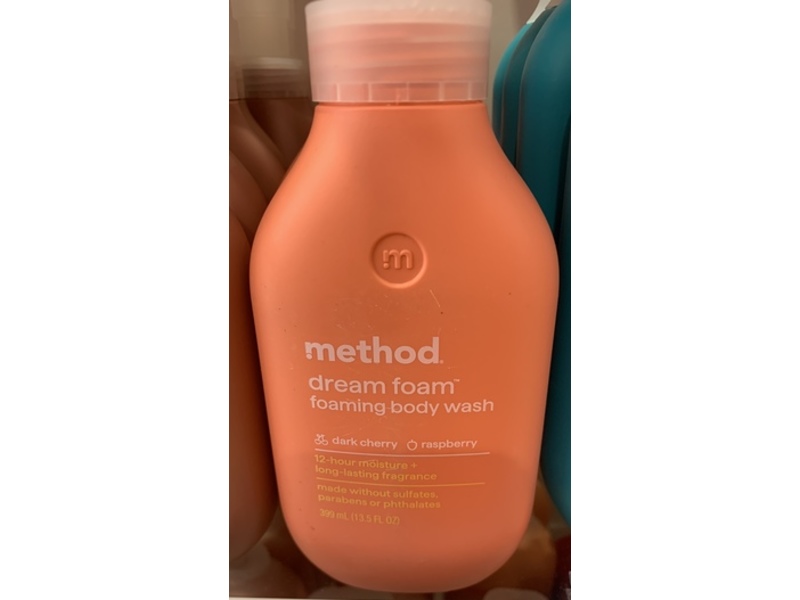 Method Dream Foam Foaming Body Wash, Dark Cherry + Raspberry, 13.5 fl oz/399 mL