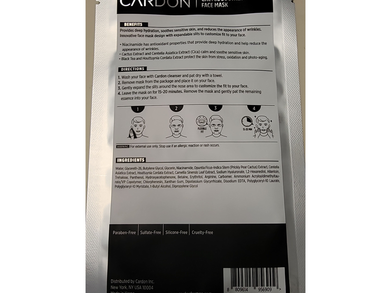 Cardon Cactus Soothing Face Mask, 0.84 fl oz/25 mL, Pack Of 4