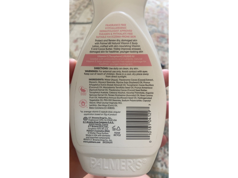 Palmer's Natural Vitamin E Hand & Body Lotion, 8.5 fl oz/250 mL