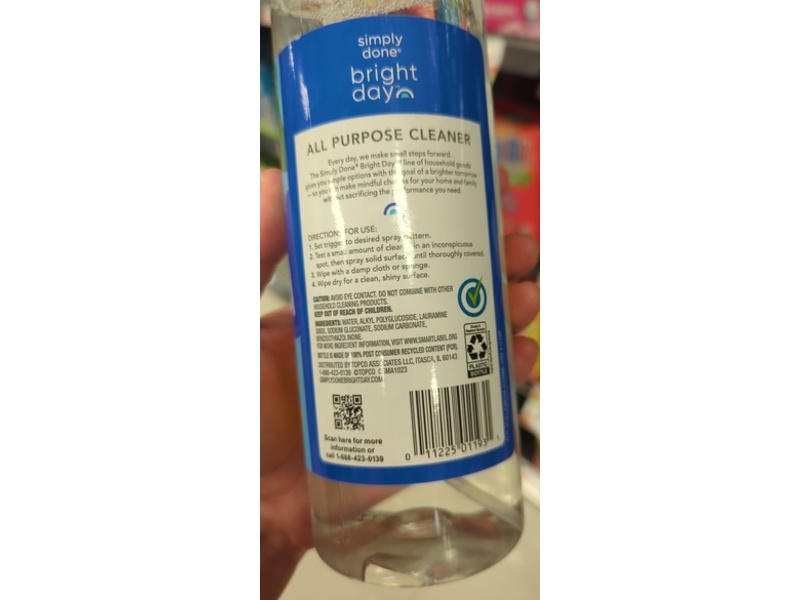 Simply Done Bright Day All Purpose Cleaner, Free & Clear, 23 fl oz/680 mL