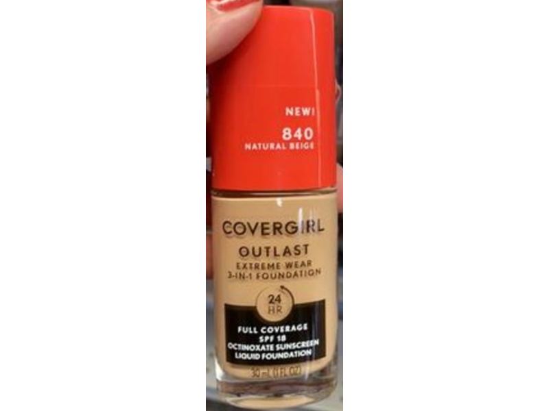 Covergirl Outlast Extreme Wear 3-In-1 Foundation, 840 Natural Beige, 1 fl oz/30 mL