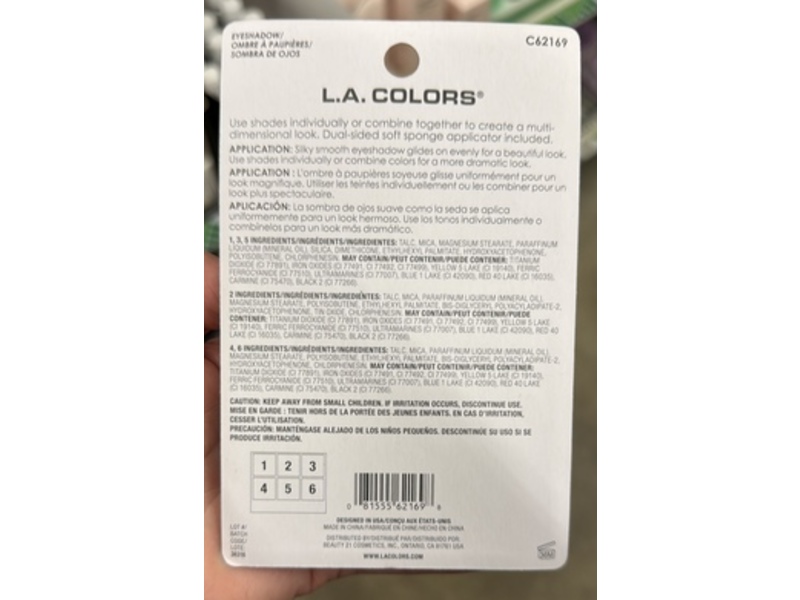 L.A. Colors 6 Color Eyeshadow, Cloud 9, 0,14 oz/4 g