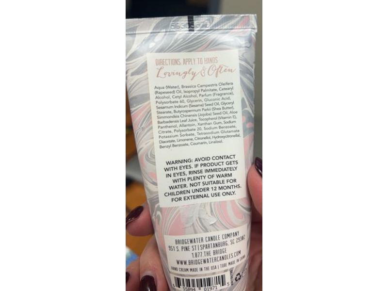 Bridgewater Candle Sweet Grace Hand Cream, 3 fl oz/88.72 mL