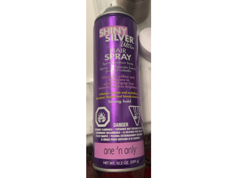 One 'N Only Shiny Silver Ultra Hair Spray, Strong Hold, 10.2 oz/289 g, Pack Of 2