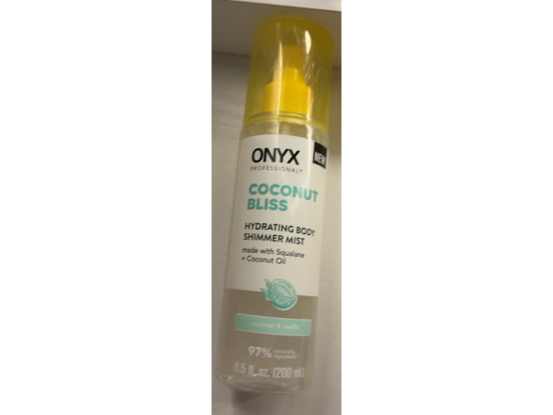 Onyx Professional Hydrating Body Shimmer Mist, Coconut Bliss,8.5 fl oz/200 mL