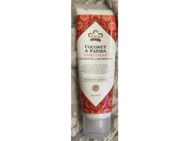 Nubian Heritage Hand Cream, Coconut & Papaya, 4 fl oz/118 mL