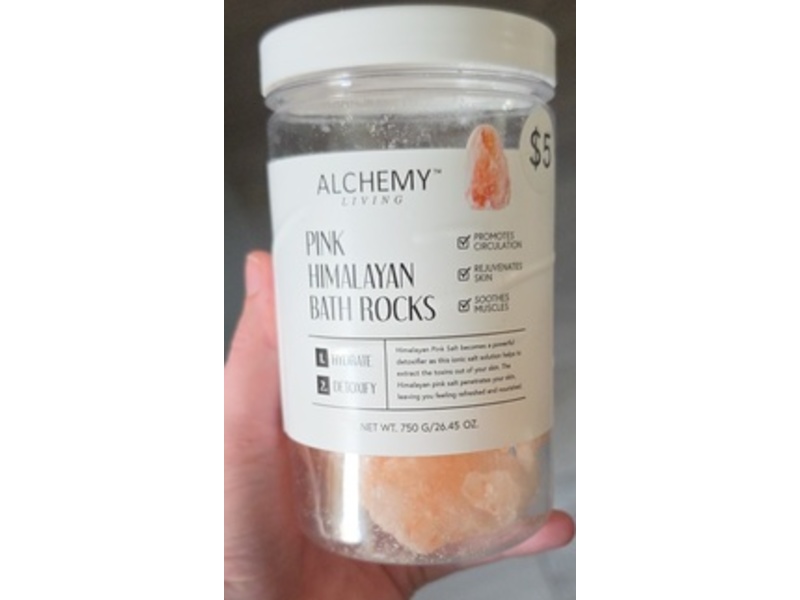 Alchemy Living Pink Himalayan Bath Rocks, Sweet Vanilla & Rose Fragrance, 26.45 oz/750 g