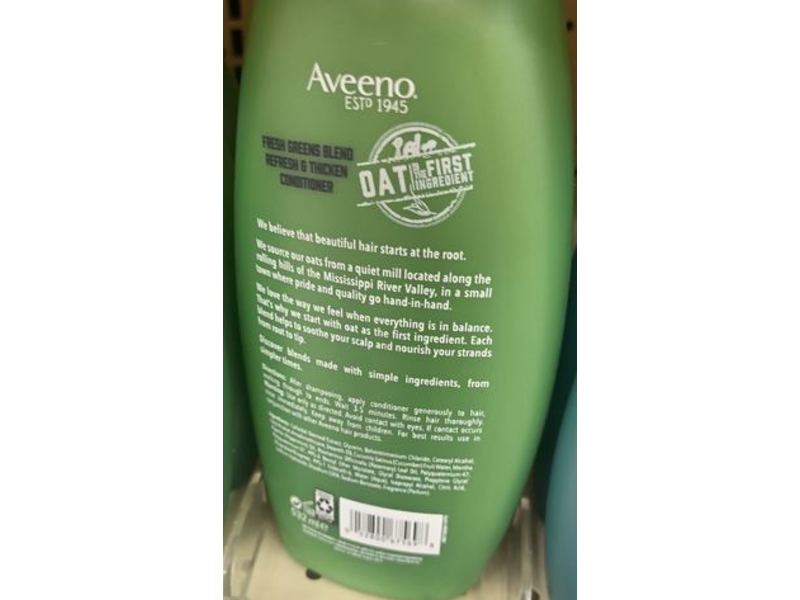 Aveeno Fresh Greens Blend Conditioner, Refresh & Thicken, 18 fl oz/532 mL