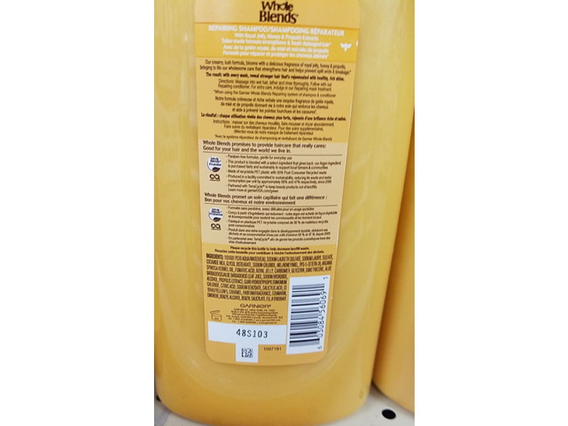 Garnier Whole Blends Repairing Shampoo, Honey Treasures, 28 fl oz/828 mL