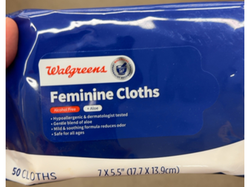 Walgreens Feminine Cloths, Aloe, 50 Count
