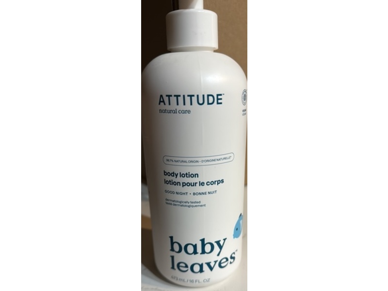 Attitude Baby Leaves Body Lotion, Good Night + Bonne Nuit, 16 fl oz/473 mL