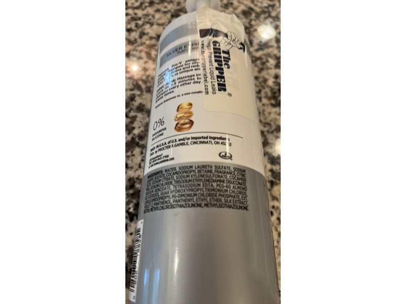 Pantene Pro-V Silver Expressions Purple Shampoo, 17.9 fl oz/530 mL.