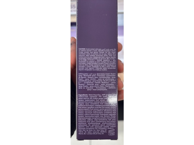 Tarte Life Lock Hydrating Setting Spray, 3.38 fl oz/100 mL