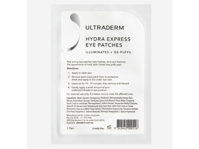 UltraDerm Hydra Express Eye Patches, 1 Pair