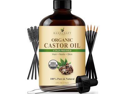 Handcraft Blends Cold-Pressed Organic Castor Oil, 4 fl oz/118 mL