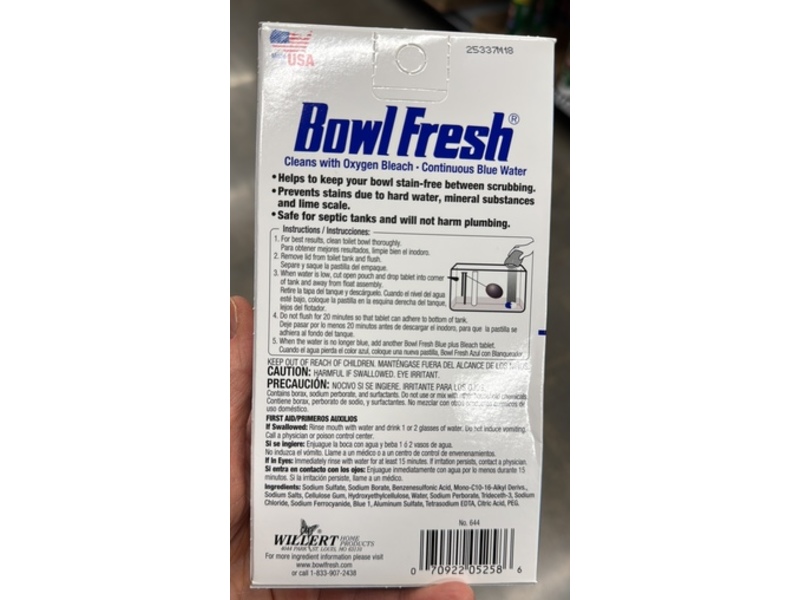 Bowl Fresh Blue Plus Bleach Automatic Bowl Cleaner Tablets, 1.4 oz/40 g, 2 Count