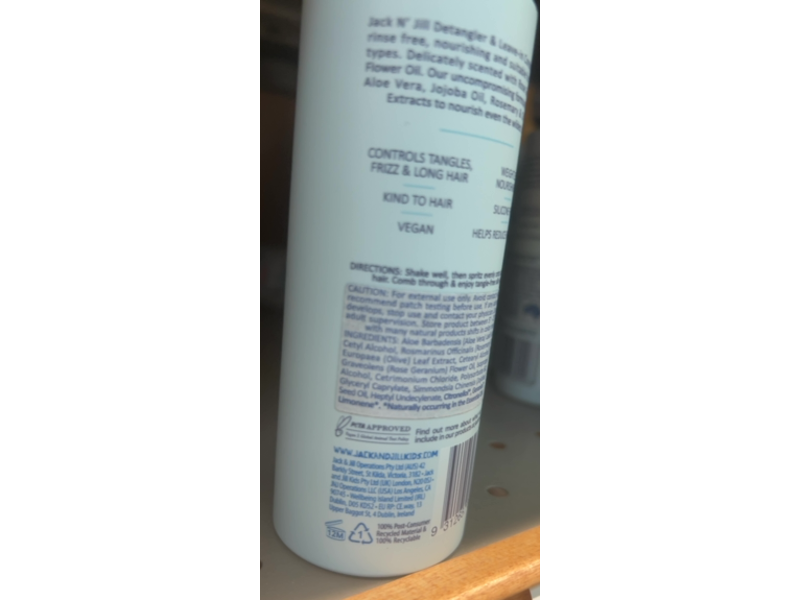 Jack N' Jill Natural Bathtime Detangler & Leave-In Conditioner, 6.67 fl oz/200 mL