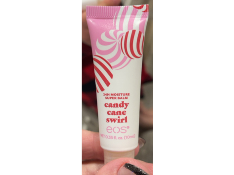 EOS Candy Cane Swirl Moisture Super Balm, 0.35 fl oz/10 mL