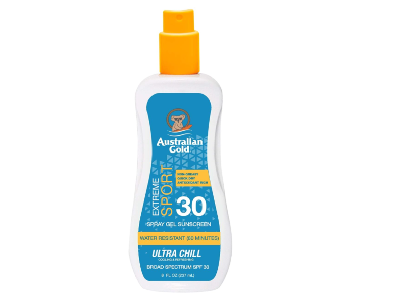 Australian Gold Extreme Sport Spray Gel Sunscreen, SPF 30, Ultra Chill, 8 fl oz/237 mL