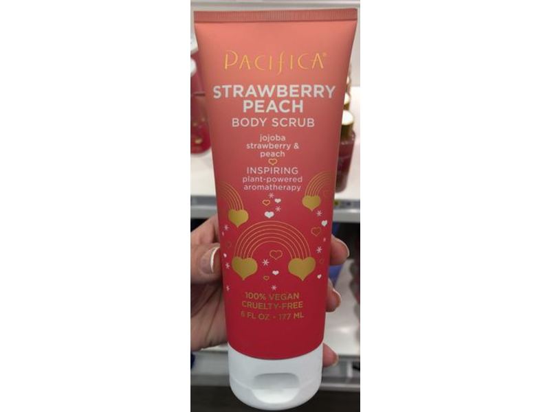 Pacifica Strawberry & Peach Body Scrub, 6 fl oz/177 mL