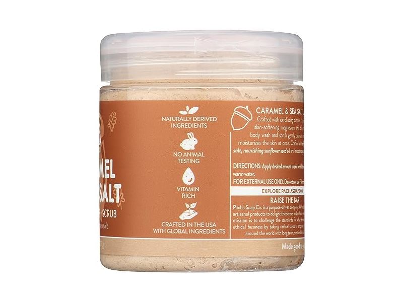 Pacha Soap Caramel & Sea Salt Whipped Soap & Scrub, 8 oz/227 g