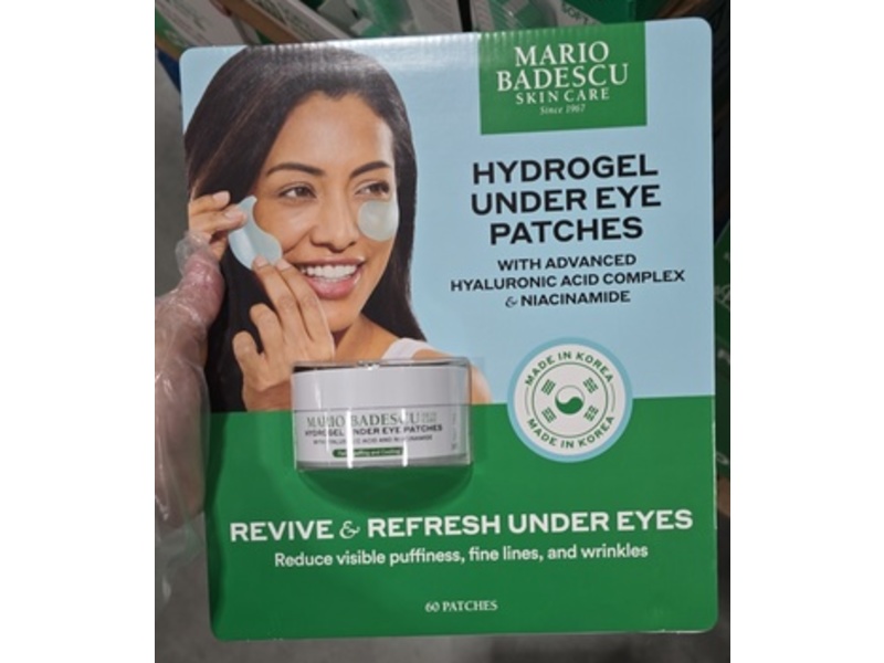 Mario Badescu Skin Care Hydrogel Under Eye Patches, Hyaluronic Acid Complex & Niacinamide, 60 Count