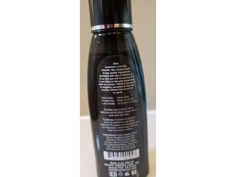 Wicked Sensual Care Water Based Lubricant, Aqua, 4 fl oz/120 mL