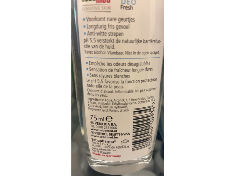 Sebamed Spray Deo, Fresh, 75 mL