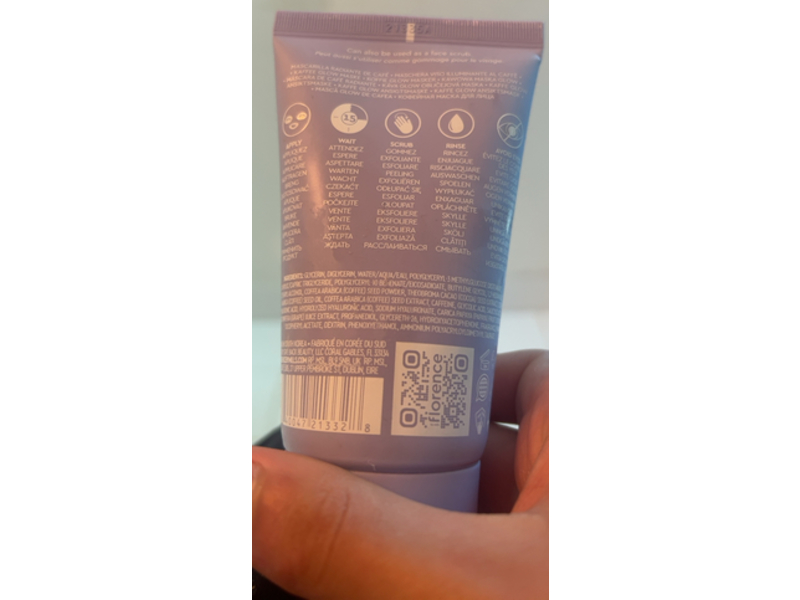 Florence Feed Your Soul Love U A Latte Glow Mask, Coffee, 3.4 fl oz/ 100mL