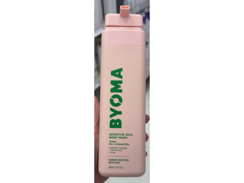 Byoma Sensitive Skin Body Wash, Prebiotic Complex + Oat Extract Urea, 16.9 fl oz / 500 mL