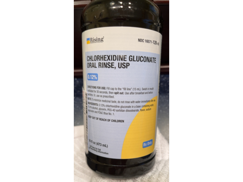 Chlorhexidine Gluconate Oral Rinse 0.12%, 16 fl oz / 473 mL, Rising Pharmaceuticals