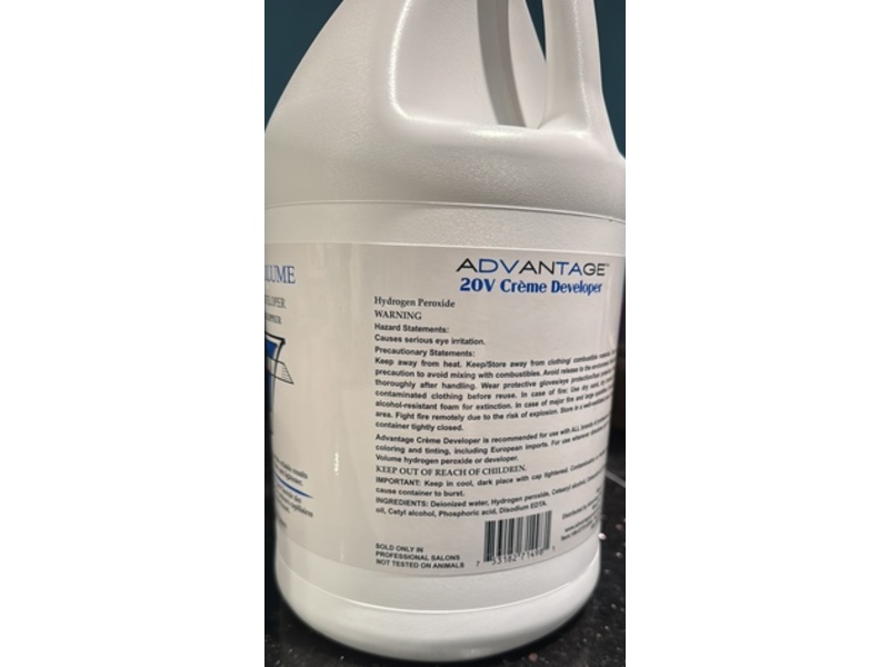 Advantage Creme Developer, 20 Volume, 3.78 L