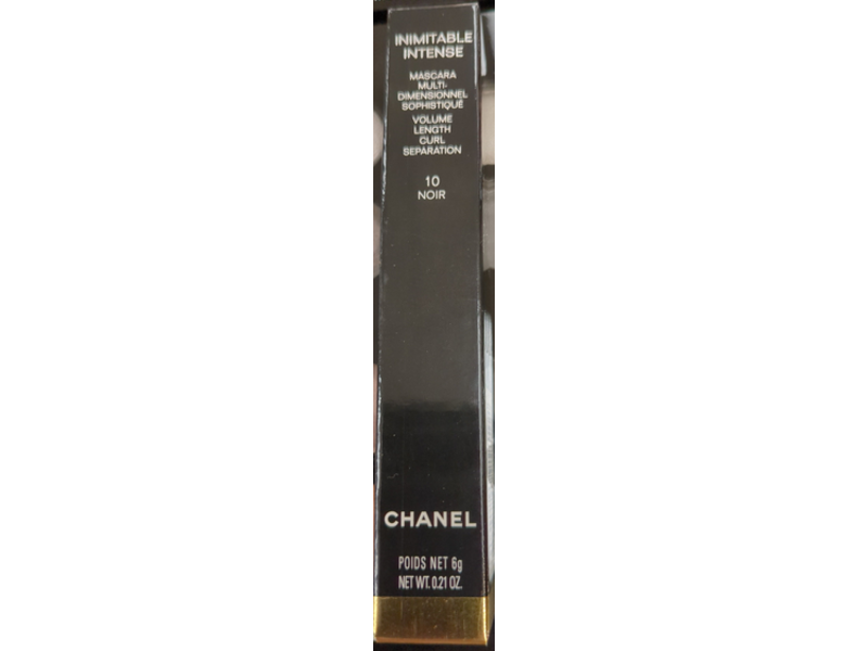 Chanel Inimitable Intense Mascara, Volume Length Curl Separation,10 Noir, 0.21 oz/6 g