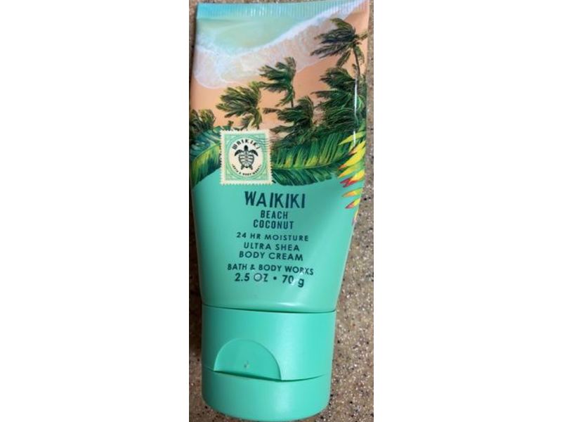 Bath & Body Works Waikiki Ultra Shea Body Cream, Beach Coconut, 2.5 oz/70 g