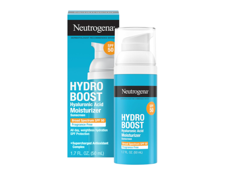 Neutrogena Hydro Boost Moisturizer Sunscreen, Hyaluronic Acid, SPF 50, 1.7 fl oz/50 mL