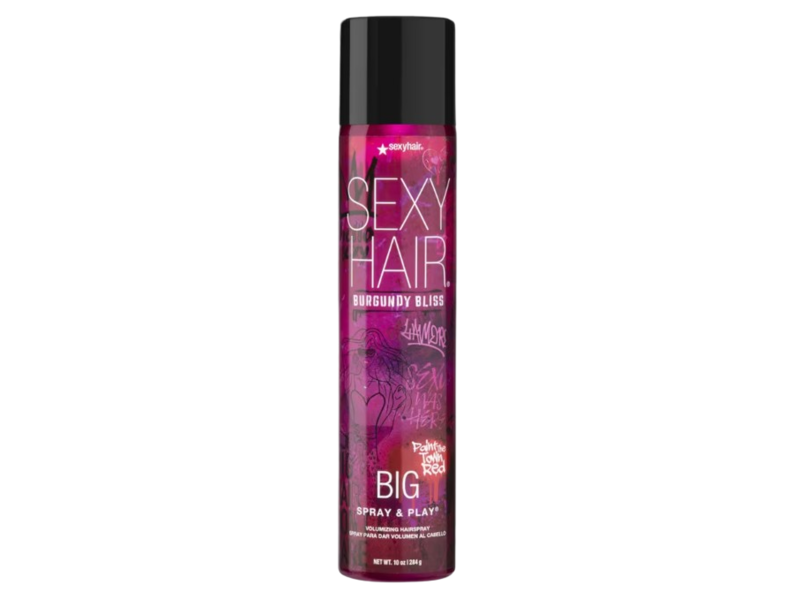 Sexy Hair Burgundy Bliss Big Spray & Play Volumizing Hairspray, Paint The Town Red, 10 oz/284 g