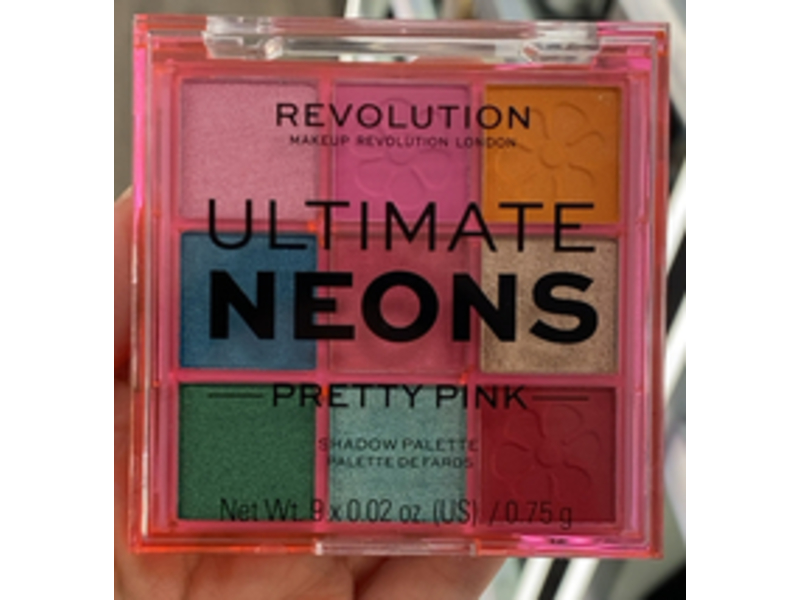 Revolution Ultimate Neons Eyeshadow Palette, Pretty Pink, 0.02 oz/0.75 g