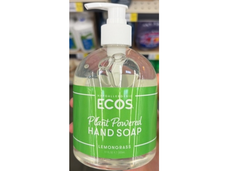 Ecos Plant Powered Hand Soap, Lemongrass, 17 fl oz/503 mL