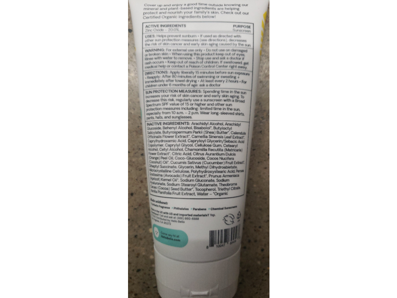 Hello Bello Kid's Mineral Sunscreen Lotion, SPF 50, 6.0 fl oz/177 mL