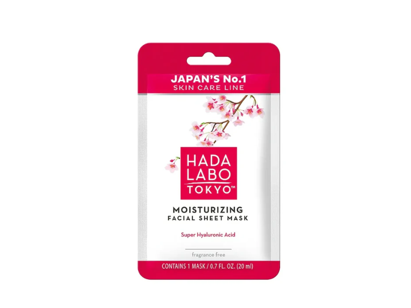 Hada Labo Tokyo Moisturizing Facial Sheet Mask, Hyaluronic Acid, 0.7 fl oz/20 mL, 1 Count
