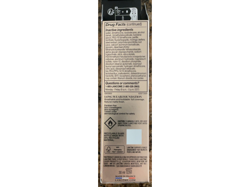 Lancome Teint Idole Ultra 24H Long Wear, Matte Foundation, 1.8 fl oz/30 mL