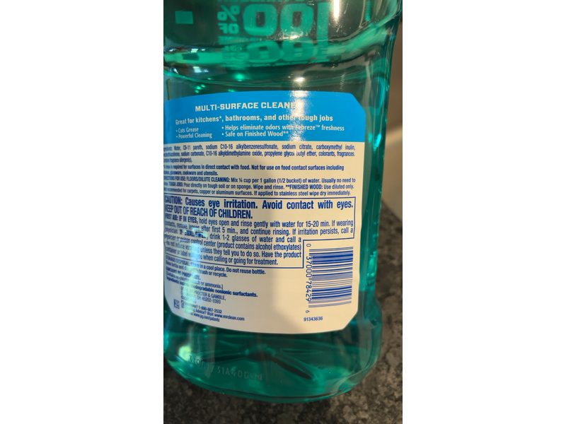 Mr. Clean Multi-Surface Cleaner, Meadows & Rain, 45 fl oz/1.33 L, Pack Of 6