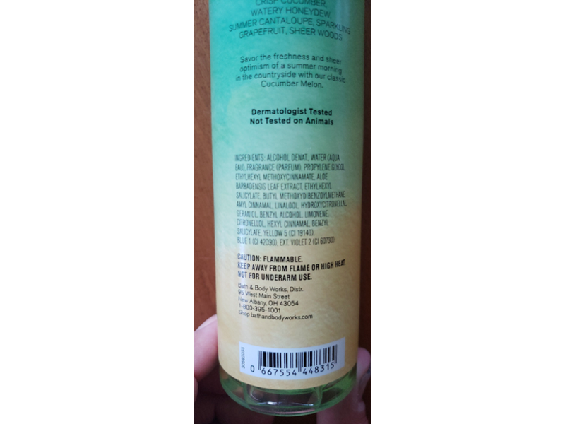 Bath and Body Works Fine Fragrance Mist, Cucumber Melon, 8 fl oz/236 mL