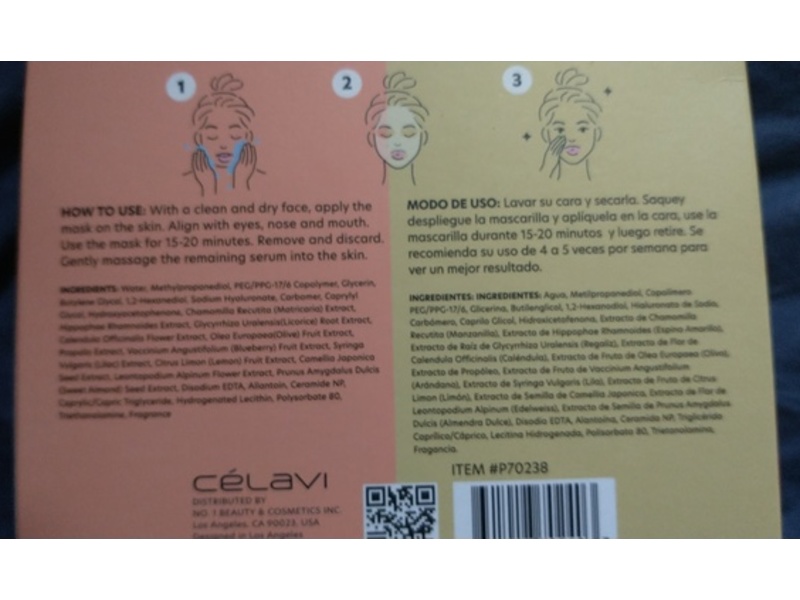 Peanuts X Celavi Perfect Pair Dual Face Mask Pack, Chamomile + Vitamin C, 0.77 oz/23 mL, 5 Count