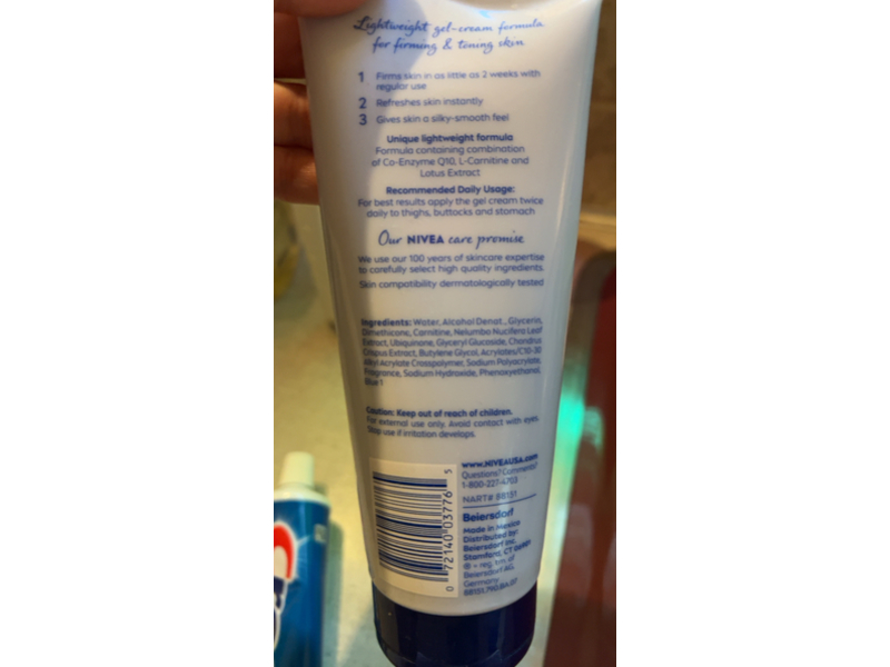 Nivea Skin Toning & Firming Body Gel-Cream, 6.7 oz/189 g, Pack Of 2