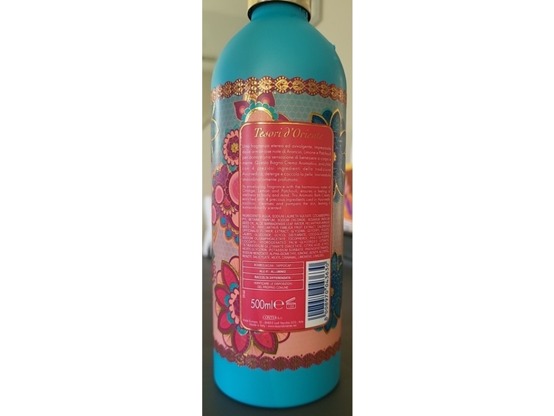 Tesori d’Oriente Ayurveda Bath Cream, Amla And Patcholi, 16.91 fl oz/500 mL
