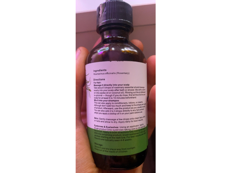 Aliver Hair & Skin Care, Rosemary Essential Oil, 2.02 fl oz/60 mL