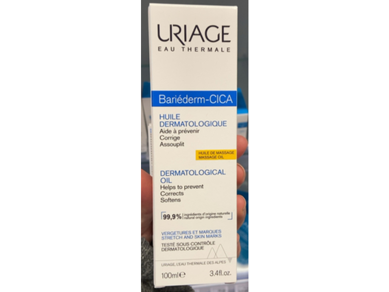 Uriage Bariederm Cica Dermatological Oil, 3.4 fl oz/100 mL