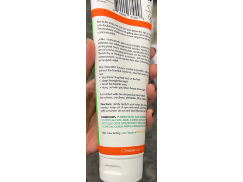 Thinkbaby Aloe Vera After Sun, Soothing + Moisturizing, 8 oz/237 mL